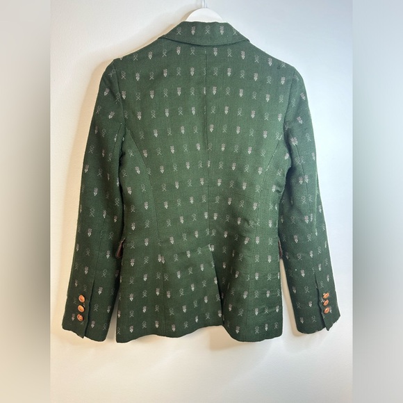 Anthropologie Madchen Wool Blend Forest Green Blazer Jacket Size Small - Picture 15 of 17